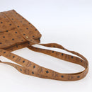 MCM Logogram Vicetos Tote Bag PVC Leather Brown Gold Auth gh1081-7