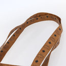 MCM Logogram Vicetos Tote Bag PVC Leather Brown Gold Auth gh1081-8