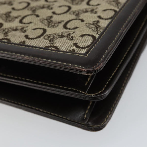 CELINE C Sulky Shoulder Bag Canvas Brown Gold Auth gh1083