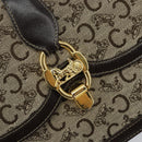 CELINE C Sulky Shoulder Bag Canvas Brown Gold Auth gh1083-17
