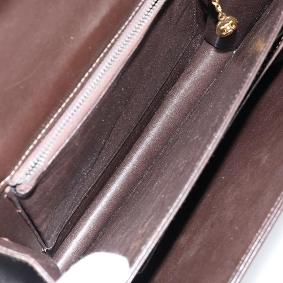 CELINE C Sulky Shoulder Bag Canvas Brown Gold Auth gh1083