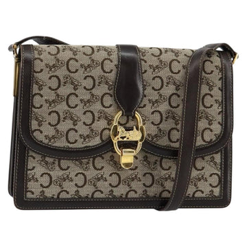 CELINE C Sulky Shoulder Bag Canvas Brown Gold Auth gh1083