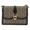 CELINE C Sulky Shoulder Bag Canvas Brown Gold Auth gh1083-13