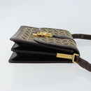 CELINE C Sulky Shoulder Bag Canvas Brown Gold Auth gh1083-3