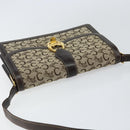 CELINE C Sulky Shoulder Bag Canvas Brown Gold Auth gh1083-6