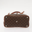 CELINE Macadam Canvas Shoulder Bag PVC Leather Brown Gold Auth gh1084-5