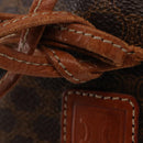 CELINE Macadam Canvas Shoulder Bag PVC Leather Brown Gold Auth gh1084-10