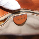 CELINE Macadam Canvas Shoulder Bag PVC Leather Brown Gold Auth gh1084-20