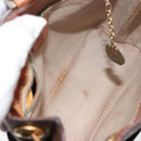 CELINE Macadam Canvas Shoulder Bag PVC Leather Brown Gold Auth gh1084-11