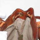 CELINE Macadam Canvas Shoulder Bag PVC Leather Brown Gold Auth gh1084-21