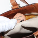 CELINE Macadam Canvas Shoulder Bag PVC Leather Brown Gold Auth gh1084-12