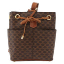 CELINE Macadam Canvas Shoulder Bag PVC Leather Brown Gold Auth gh1084-13