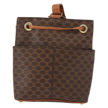 CELINE Macadam Canvas Shoulder Bag PVC Leather Brown Gold Auth gh1084 - 0