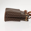 CELINE Macadam Canvas Shoulder Bag PVC Leather Brown Gold Auth gh1084-3