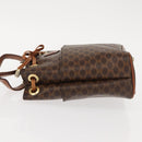 CELINE Macadam Canvas Shoulder Bag PVC Leather Brown Gold Auth gh1084-4