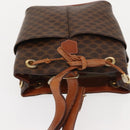 CELINE Macadam Canvas Shoulder Bag PVC Leather Brown Gold Auth gh1084-6