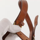 CELINE Macadam Canvas Shoulder Bag PVC Leather Brown Gold Auth gh1084-8