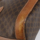 CELINE Macadam Canvas Tote Bag PVC Leather Brown Gold Auth gh1086-16