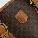 CELINE Macadam Canvas Tote Bag PVC Leather Brown Gold Auth gh1086-18