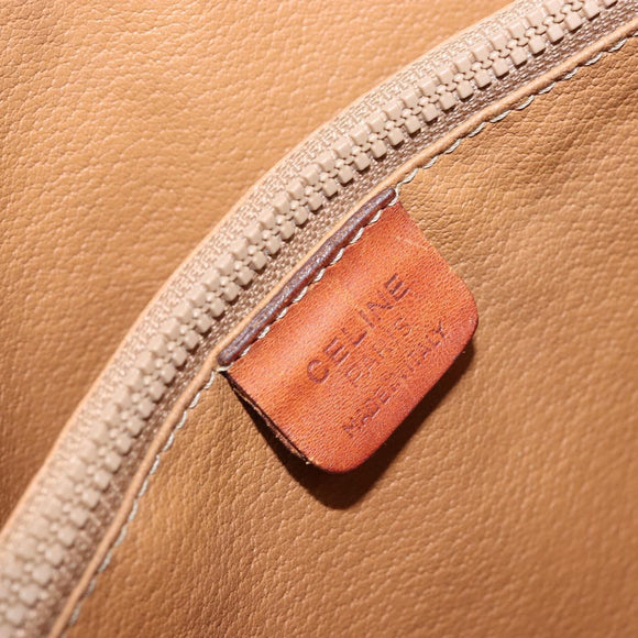 CELINE Macadam Canvas Tote Bag PVC Leather Brown Gold Auth gh1086