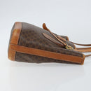CELINE Macadam Canvas Tote Bag PVC Leather Brown Gold Auth gh1086-3