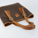 CELINE Macadam Canvas Tote Bag PVC Leather Brown Gold Auth gh1086-6