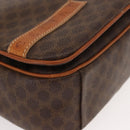 CELINE Macadam Canvas Shoulder Bag PVC Leather Brown Gold Auth gh1088-9