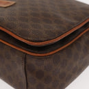 CELINE Macadam Canvas Shoulder Bag PVC Leather Brown Gold Auth gh1088-14