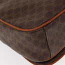 CELINE Macadam Canvas Shoulder Bag PVC Leather Brown Gold Auth gh1088-15