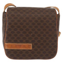 CELINE Macadam Canvas Shoulder Bag PVC Leather Brown Gold Auth gh1088-13