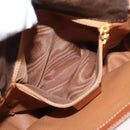 CELINE Macadam Canvas Shoulder Bag PVC Leather Brown Gold Auth gh1088-11