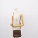 CELINE Macadam Canvas Shoulder Bag PVC Leather Brown Gold Auth gh1088-22