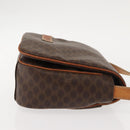 CELINE Macadam Canvas Shoulder Bag PVC Leather Brown Gold Auth gh1088-3