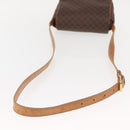 CELINE Macadam Canvas Shoulder Bag PVC Leather Brown Gold Auth gh1088-7
