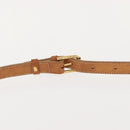 CELINE Macadam Canvas Shoulder Bag PVC Leather Brown Gold Auth gh1088-8