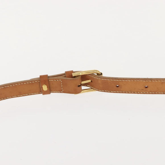 CELINE Macadam Canvas Shoulder Bag PVC Leather Brown Gold Auth gh1088