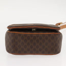 CELINE Macadam Canvas Shoulder Bag PVC Leather Brown Gold Auth gh1088-5