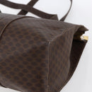 CELINE Macadam Canvas Tote Bag PVC Leather Brown Gold Auth gh1091-15