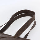 CELINE Macadam Canvas Tote Bag PVC Leather Brown Gold Auth gh1091-8