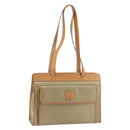 CELINE Macadam Canvas Shoulder Bag PVC Beige Gold Auth gh1092-1