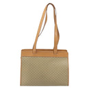 CELINE Macadam Canvas Shoulder Bag PVC Beige Gold Auth gh1092-2