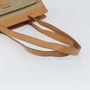 CELINE Macadam Canvas Shoulder Bag PVC Beige Gold Auth gh1092-7