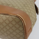 CELINE Macadam Canvas Shoulder Bag PVC Beige Gold Auth gh1093-16