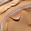 CELINE Macadam Canvas Shoulder Bag PVC Beige Gold Auth gh1093-19