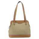 CELINE Macadam Canvas Shoulder Bag PVC Beige Gold Auth gh1093-13