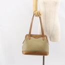 CELINE Macadam Canvas Shoulder Bag PVC Beige Gold Auth gh1093-23