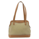 CELINE Macadam Canvas Shoulder Bag PVC Beige Gold Auth gh1093-2