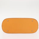 CELINE Hand Bag Leather Yellow Gold Auth gh1094-6