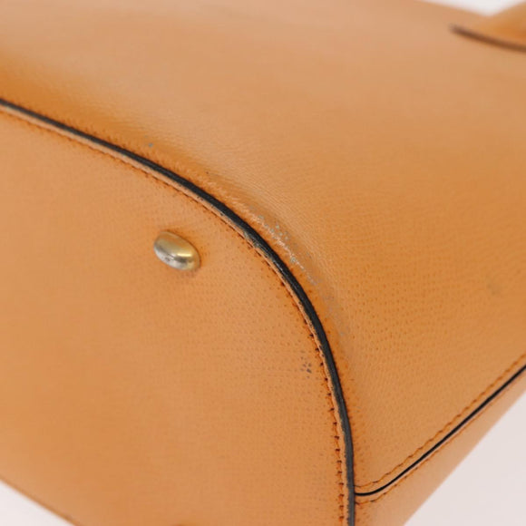 CELINE Hand Bag Leather Yellow Gold Auth gh1094