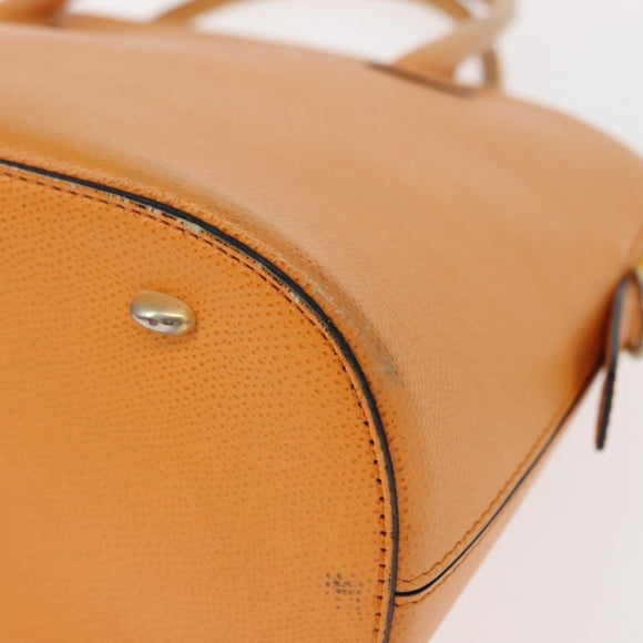 CELINE Hand Bag Leather Yellow Gold Auth gh1094